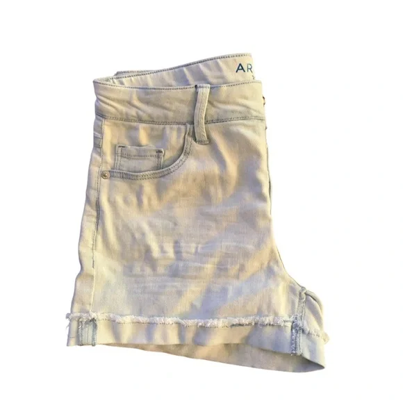 Arizona Button Fly Denim Shorts - Size 14 - Shortie Style Adjustable Waist NWT - Picture 3 of 8